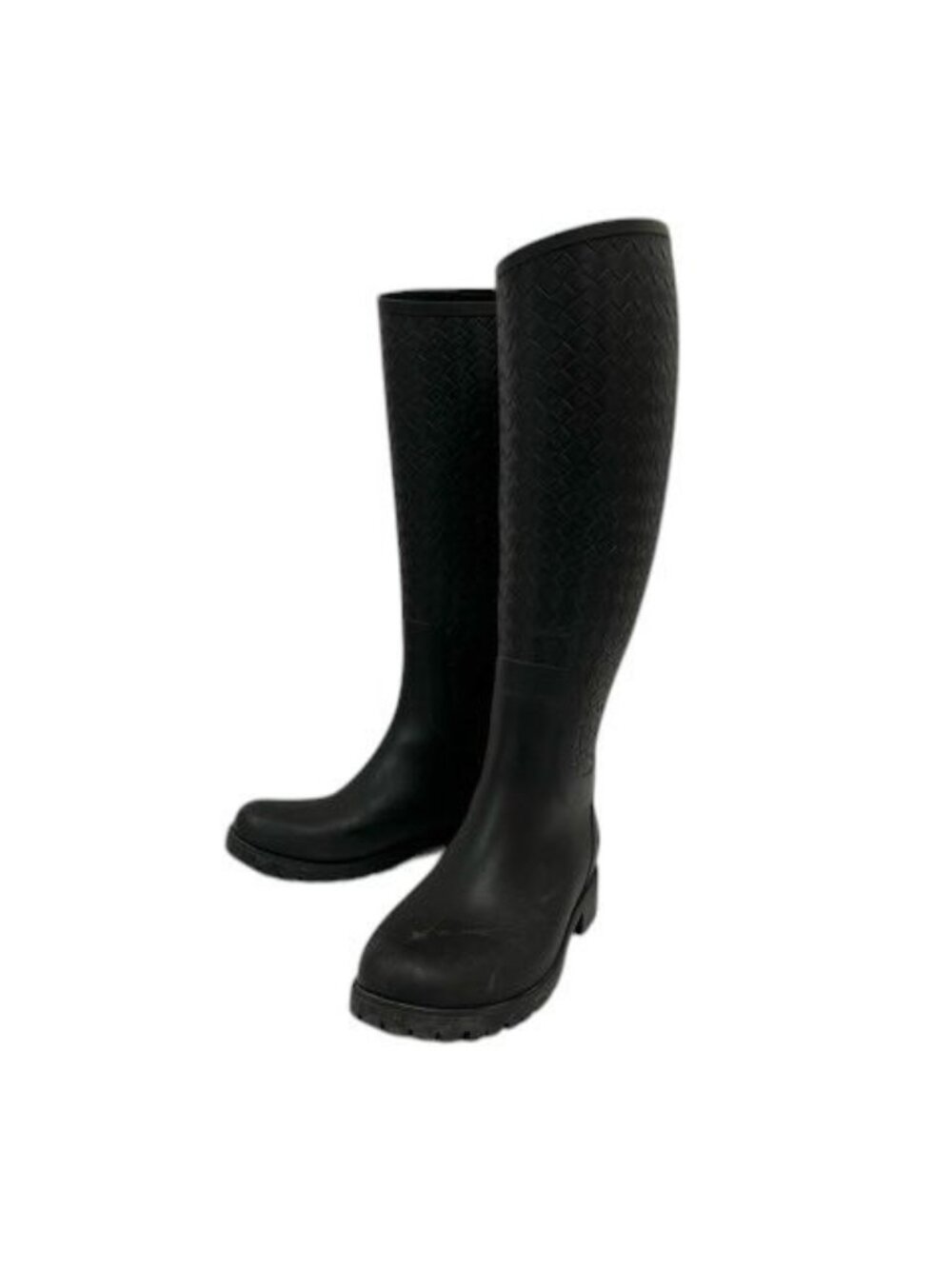 Bottega Veneta Rain Boots Intrecciato Long Length Black 35